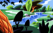 Maniac Mansion: Day of the Tentacle for IBM PC/Compatibles - Introduction; everything seem peaceful here.