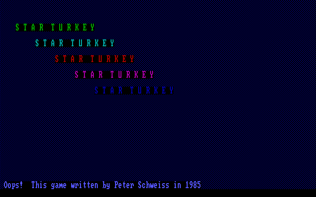 Star Turkey IBM PC/Compatibles Screenshot: Title screen.