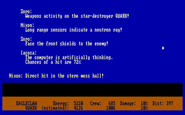 Star Turkey IBM PC/Compatibles Screenshot: A direct hit!