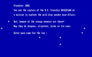 Star Turkey for IBM PC/Compatibles - Starting the game; what is your name, captain?