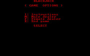 Strip Blackjack for IBM PC/Compatibles - The main menu.