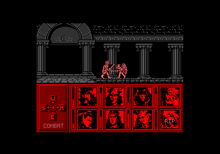 Heroes of the Lance Amstrad CPC Screenshot: Combat begins!
