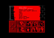 Heroes of the Lance for Amstrad CPC - Main menu.