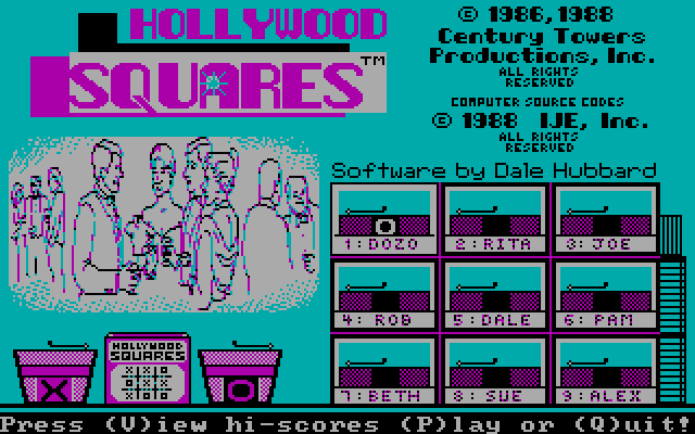 Hollywood Squares IBM PC/Compatibles Screenshot: Title screen.