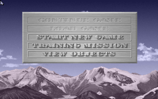 Strike Commander IBM PC/Compatibles Screenshot: The main menu.