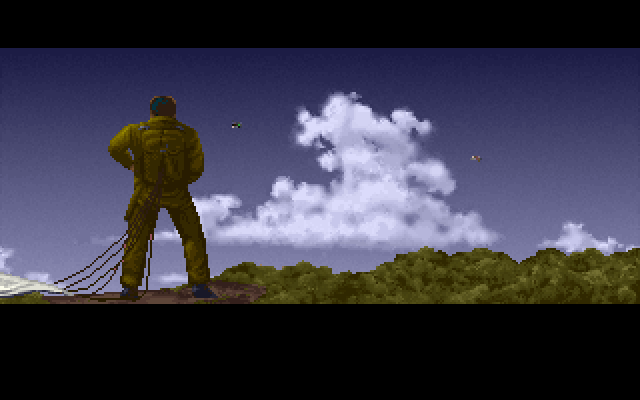 Strike Commander IBM PC/Compatibles Screenshot: We have a man down, but alive!