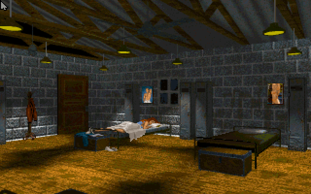 Strike Commander IBM PC/Compatibles Screenshot: Baracks; save or load the game here.
