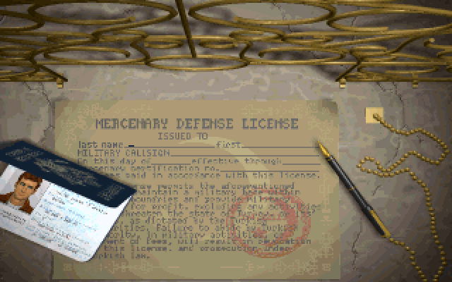 Strike Commander IBM PC/Compatibles Screenshot: Creating your character.
