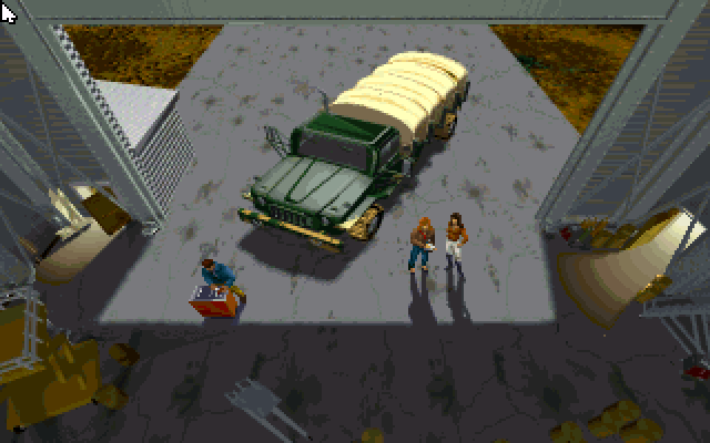 Strike Commander IBM PC/Compatibles Screenshot: In the hangar.