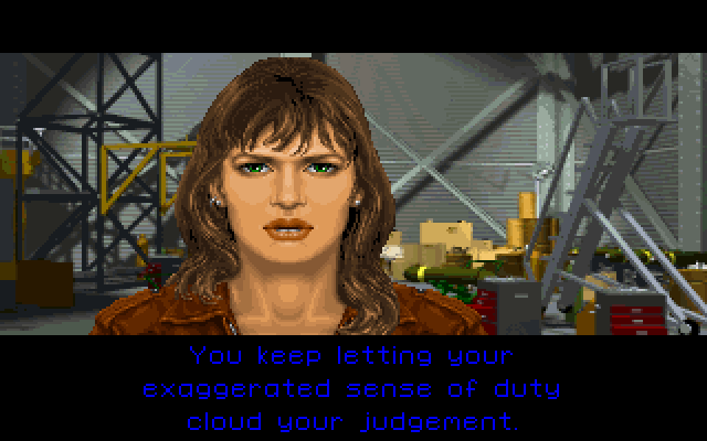 Strike Commander IBM PC/Compatibles Screenshot: Finding out what's going on...