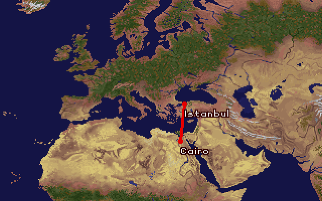 Strike Commander IBM PC/Compatibles Screenshot: Overhead map.