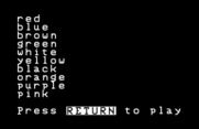 Magic Spells for Commodore 64 - I chose colors, so here are the words in the next game...