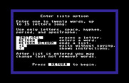 Magic Spells for Commodore 64 - Enter lists option menu.