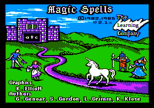 Magic Spells Apple II Screenshot: Title screen.