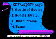 Magic Spells for Apple II - The main menu.
