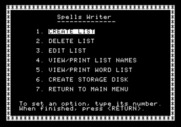 Magic Spells for Apple II - The spells writer menu.