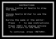Magic Spells for Apple II - Game instructions.