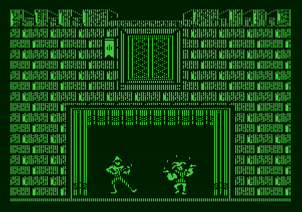 Magic Spells Apple II Screenshot: Some characters dance at the end of the game.
