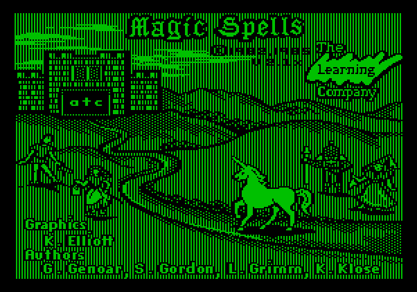 Magic Spells Apple II Screenshot: Title screen.