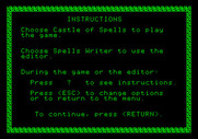 Magic Spells for Apple II - Game instructions.