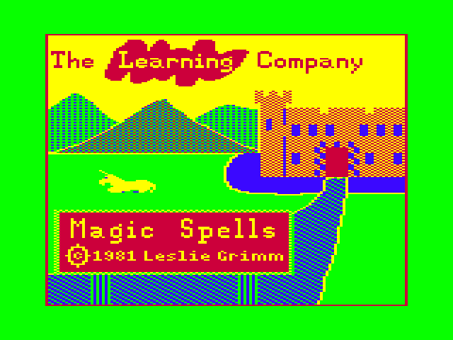 Magic Spells TRS-80 Color Computer Screenshot: Title screen.