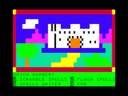 Magic Spells for TRS-80 Color Computer - The main menu.