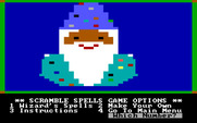 Magic Spells for IBM PC/Compatibles - Scramble spells game menu.