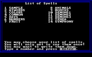 Magic Spells for IBM PC/Compatibles - A list of spells.