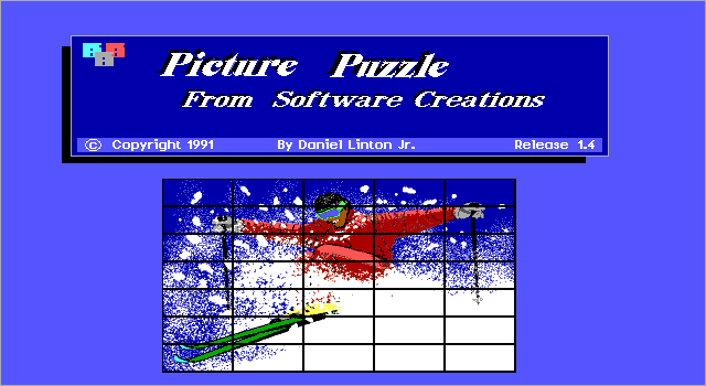 Picture Puzzle IBM PC/Compatibles Screenshot: Title screen.