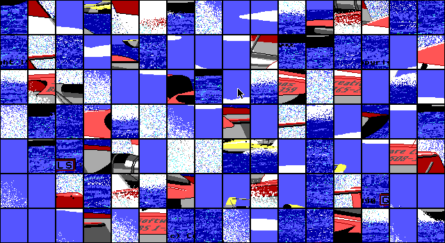 Picture Puzzle IBM PC/Compatibles Screenshot: A completely shuffled picture.