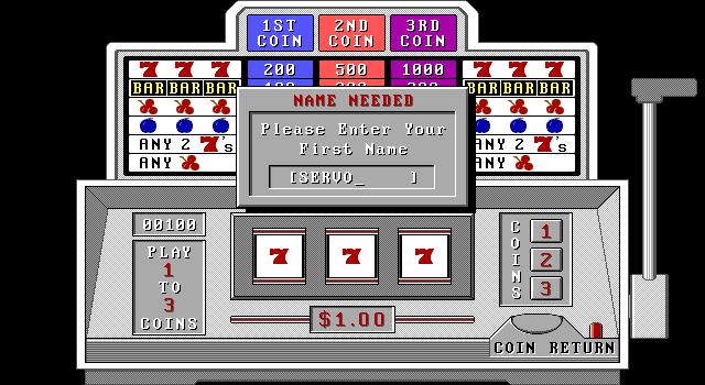 Vegas Bandit IBM PC/Compatibles Screenshot: Enter your name...
