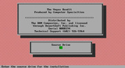 Vegas Bandit for IBM PC/Compatibles - Installer screen.
