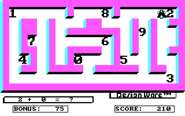 Math Maze IBM PC/Compatibles Screenshot: Here's the 2 I needed!