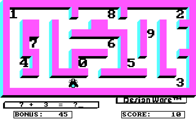 Math Maze IBM PC/Compatibles Screenshot: Can you find the numbers that add up to the requested value?