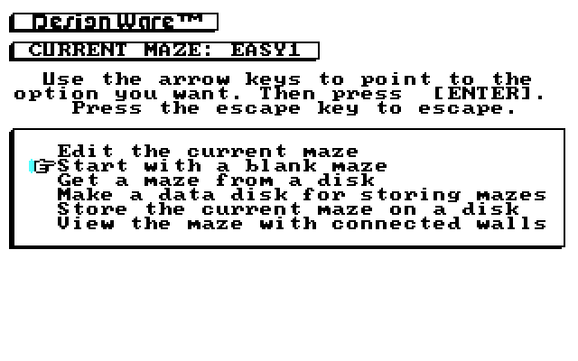 Math Maze IBM PC/Compatibles Screenshot: You can create your own math mazes.