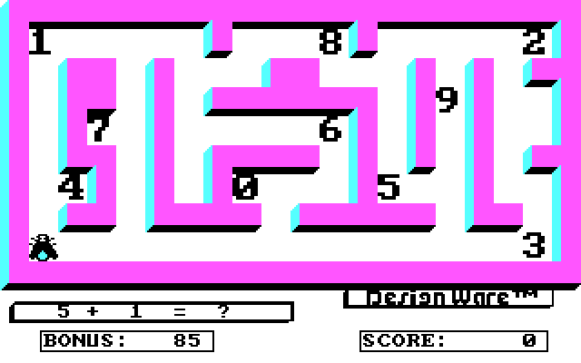 Math Maze IBM PC/Compatibles Screenshot: Here's the maze...