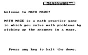 Math Maze for IBM PC/Compatibles - Welcome to Math Maze!