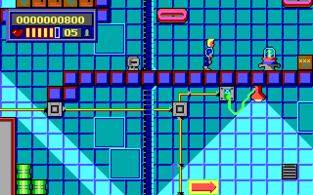 Jason Storm in Space Chase: Showdown in Orbit IBM PC/Compatibles Screenshot: Exploring the warehouse...
