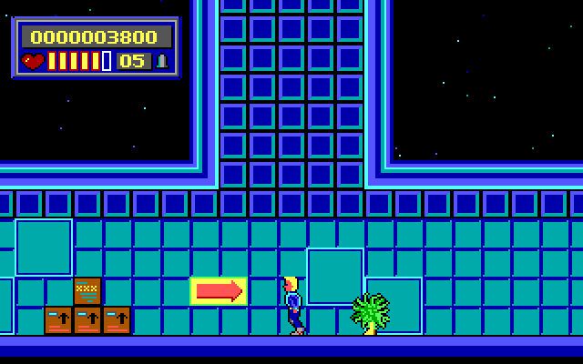 Jason Storm in Space Chase: Showdown in Orbit IBM PC/Compatibles Screenshot: Running away from an enemy...