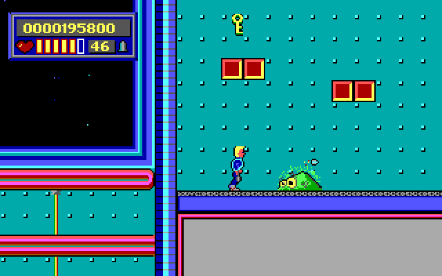 Jason Storm in Space Chase: Showdown in Orbit IBM PC/Compatibles Screenshot: A blob like creature has me trapped!
