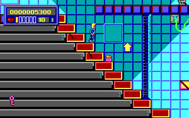 Jason Storm in Space Chase: Showdown in Orbit IBM PC/Compatibles Screenshot: Climbing some stairs...