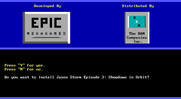 Jason Storm in Space Chase: Showdown in Orbit for IBM PC/Compatibles - Game installer.