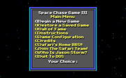 Jason Storm in Space Chase: Showdown in Orbit for IBM PC/Compatibles - The main menu.