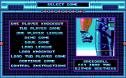 Speedball for IBM PC/Compatibles - The main menu.