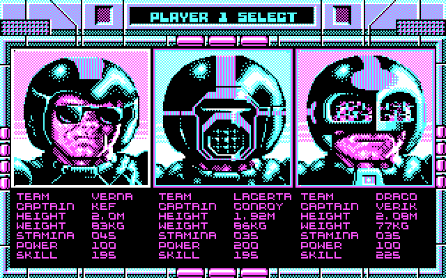 Speedball IBM PC/Compatibles Screenshot: Level selection.