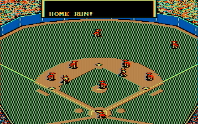 MicroLeague Baseball IBM PC/Compatibles Screenshot: A home run!
