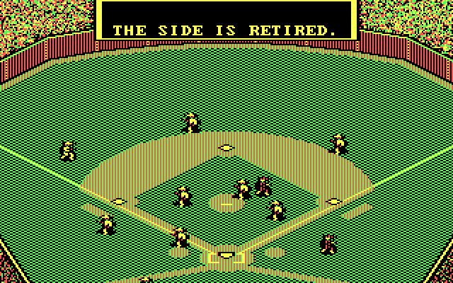 MicroLeague Baseball IBM PC/Compatibles Screenshot: The side is retired!