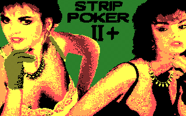 Strip Poker II Plus IBM PC/Compatibles Screenshot: Title screen.