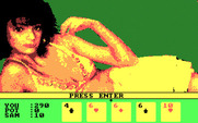 Strip Poker II Plus for IBM PC/Compatibles - My winning hand; press enter to continue...