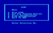 Gin! for IBM PC/Compatibles - The main menu.